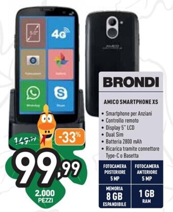Unieuro Brondi Amico Smartphone XS offerta