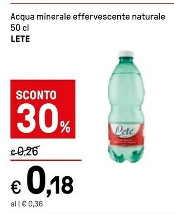 Iper La Grande Lete Acqua Minerale Effervescente Naturale offerta