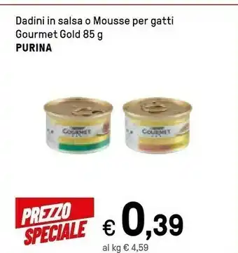 Iper La Grande Purina Dadini In Salsa O Mousse Per Gatti Gourmet Gold offerta