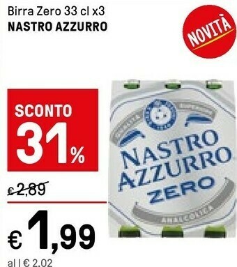 Iper La Grande Nastro Azzurro Birra Zero offerta