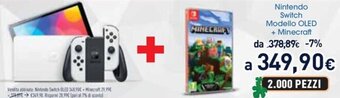 Unieuro Nintendo Switch Modello OLED + Minecraft offerta