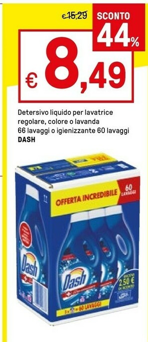 Iper La Grande Dash Detersivo Liquido Per Lavatrice offerta