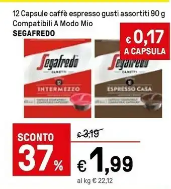 Iper La Grande Segafredo Intermezzo Espresso 90 G offerta