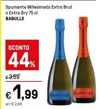 Iper La Grande Babulle Spumante Millesimato Extra Brut O Extra Dry offerta
