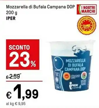 Iper La Grande Iper Mozzarella Di Bufala Camapana Dop offerta