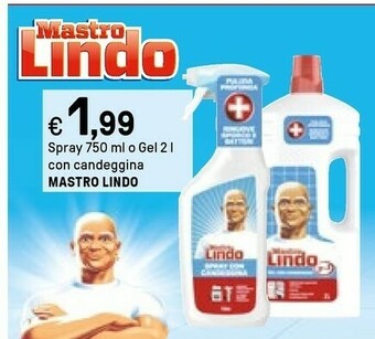 Iper La Grande Mastro lindo Spray 750 Ml O Gel 2 L Con Candeggina offerta