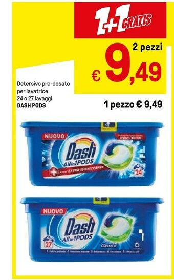 Iper La Grande Dash Pods Detersivo Pre-dosato Per Lavatrice 24 O 27 Lavaggi offerta