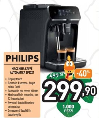 Unieuro Philips Macchina Caffè Automatica EP2221 offerta