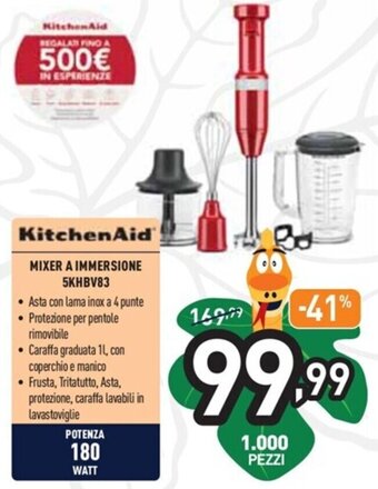 Unieuro KitchenAid Mixer a Immersione 5KHBV83 offerta