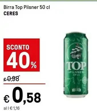Iper La Grande Ceres Birra Top Pilsner 50 Cl offerta