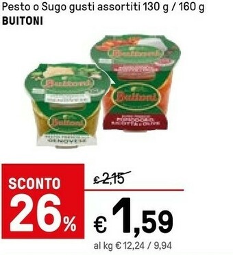 Iper La Grande Buitoni Pesto Alla Genovese 160 G(ml) offerta