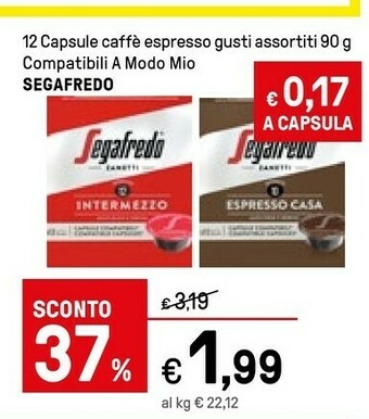 Iper La Grande Segafredo Capsule Caffe Espresso offerta