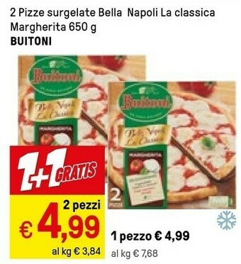 Buitoni 2 Pizze Surgelate Bella Napoli La Classica Margherita