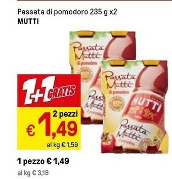 Iper La Grande Mutti Passata Di Pomodoro 235 G(ml) offerta
