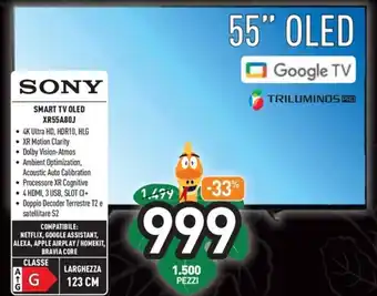 Unieuro Sony Smart TV OLED 55" XR55A80J offerta