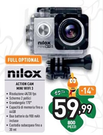 Unieuro Nilox Action Cam Mini Wifi 3 offerta