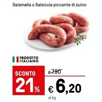 Iper La Grande Salamella O Salsiccia Piccante Di Suino offerta