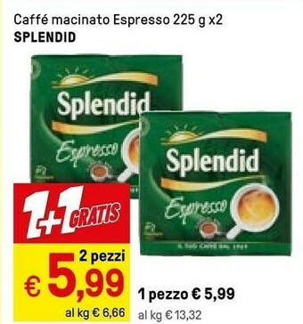 Iper La Grande Splendid Caffé Macinato Espresso offerta