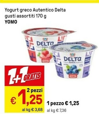 Iper La Grande Yomo Delta Yogurt Greco Autentico 0% Grassi Ciliegia 170 G(ml) offerta