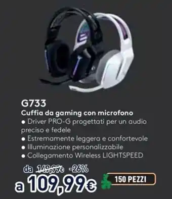 Unieuro Logitech G733 Cuffia da gaming con microfono offerta