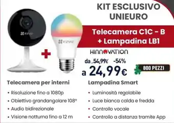 Unieuro Ezviz Telecamera C1C - B + Lampadina LB1 offerta