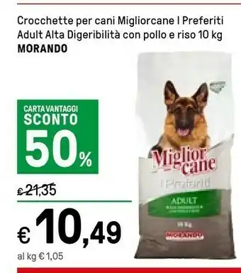 Iper La Grande Morando Crocchette Per Cani Miglior Cane I Preferiti Adult Alta Digeribilità Con Pollo E Riso offerta