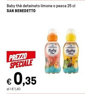 Iper La Grande San Benedetto Baby Thè Deteinato Al Limone 250 G(ml) offerta
