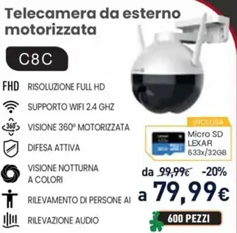 Unieuro Ezviz Telecamera da esterno motorizzata C8C offerta