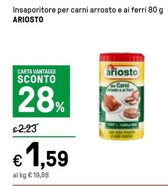 Iper La Grande Ariosto Insaporitore Per Carni Arrosto E Ai Ferri Con Erbe Fresche E Sale Marino 80 G(ml) offerta