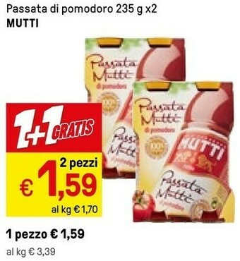 Iper La Grande Mutti Passata Di Pomodoro 235 G(ml) offerta