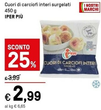 Iper La Grande Iper Cuori Di Carciofi Interi Surgelati offerta