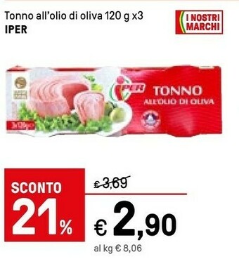 Iper La Grande Iper Tonno All'olio Di Oliva offerta