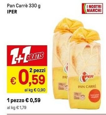 Iper - Pan Carrè 330 G(ml)