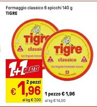 Iper La Grande Tigre Formaggio Classico 6 Spicchi 140 G offerta