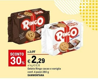 Iper La Grande Sammontana Gelato Ringo Cacao O Vaniglia offerta