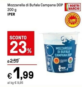 Iper La Grande Iper Mozzarella Di Bufala Campana Dop offerta