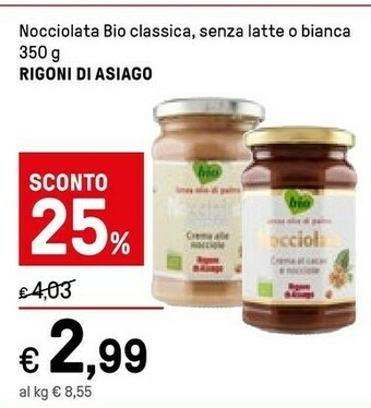 Iper La Grande Rigoni Di Asiago Nocciolata 350 G(ml) offerta
