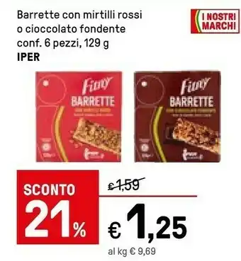 Iper La Grande Iper Barrette Con Mirtilli Rosis offerta