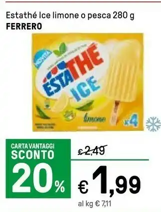 Iper La Grande Ferrero Estathe Ice Limone O Pesca 280 G offerta