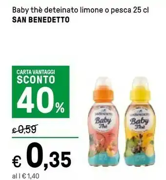 Iper La Grande San Benedetto Baby Thè Deteinato Al Limone 250 G(ml) offerta