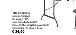 Panchina Struttura in Acciaio Verniciato