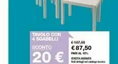 Iper La Grande Tavolo con 4 Sgabelli offerta