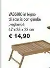 Vassoio In Legno Di Acacia Con Gambe Pieghevoli