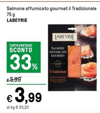 Iper La Grande Labeyrie Salmone Affumicato Gourmet Il Tradizionale 75 G offerta