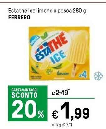 Iper La Grande Ferrero Estathe Ice Limone O Pesca 280 G offerta