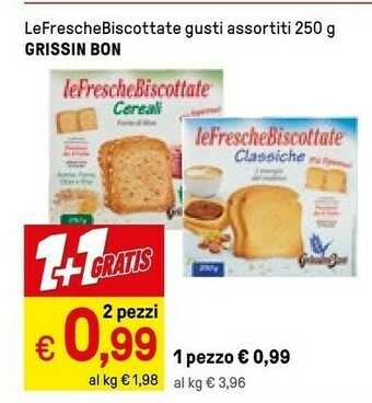 Iper La Grande Grissin bon Le Fresche Biscottate Con Cereali 250 G(ml) offerta