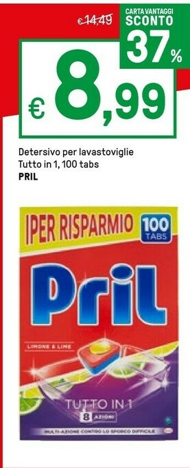 Iper La Grande Pril Detersivo Per Lavastoviglie offerta