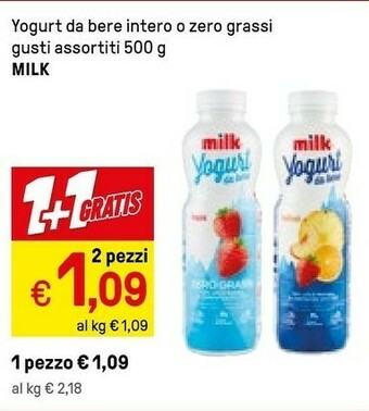 Iper La Grande Milk - Yogurt Magro Da Bere Zero Grassi 500 G(ml) offerta