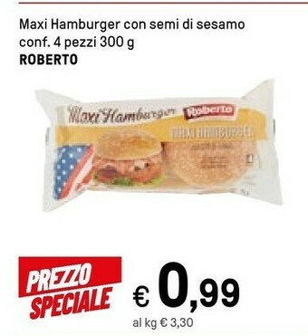 Iper La Grande Roberto Maxi Hamburger Con Semi Di Sesamo offerta