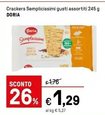 Iper La Grande Doria Semplicissimi Crackers Al Mais E Semi Di Quinoa 245 G(ml) offerta